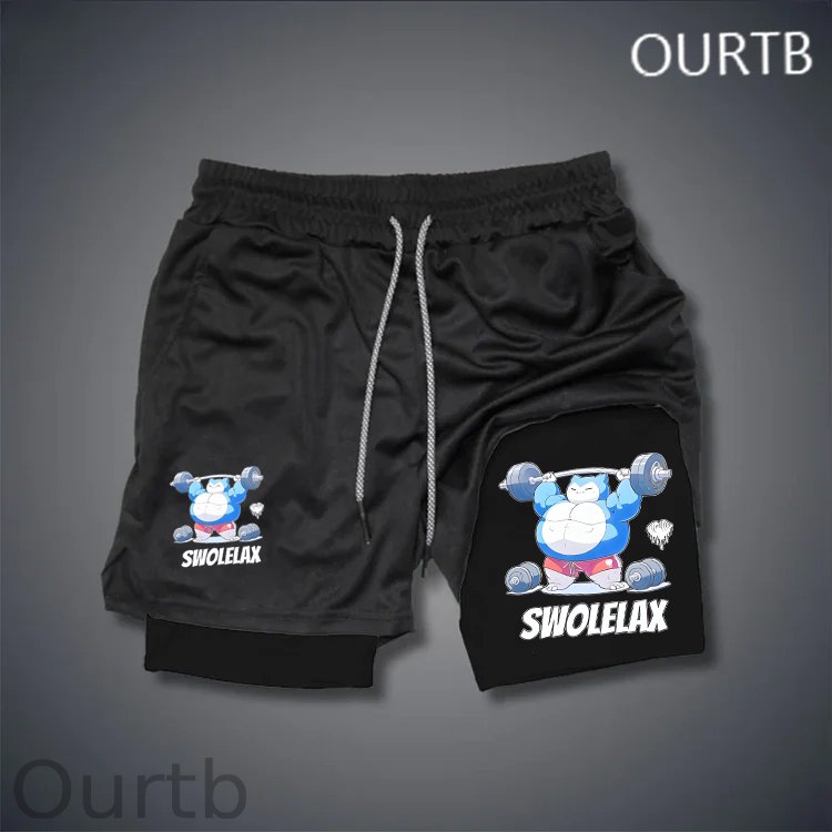 Swolelax Funny Art Print Shorts Pants