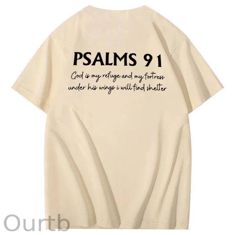 Psalms 91 Pattern 100&Cotton Print T-Shirt