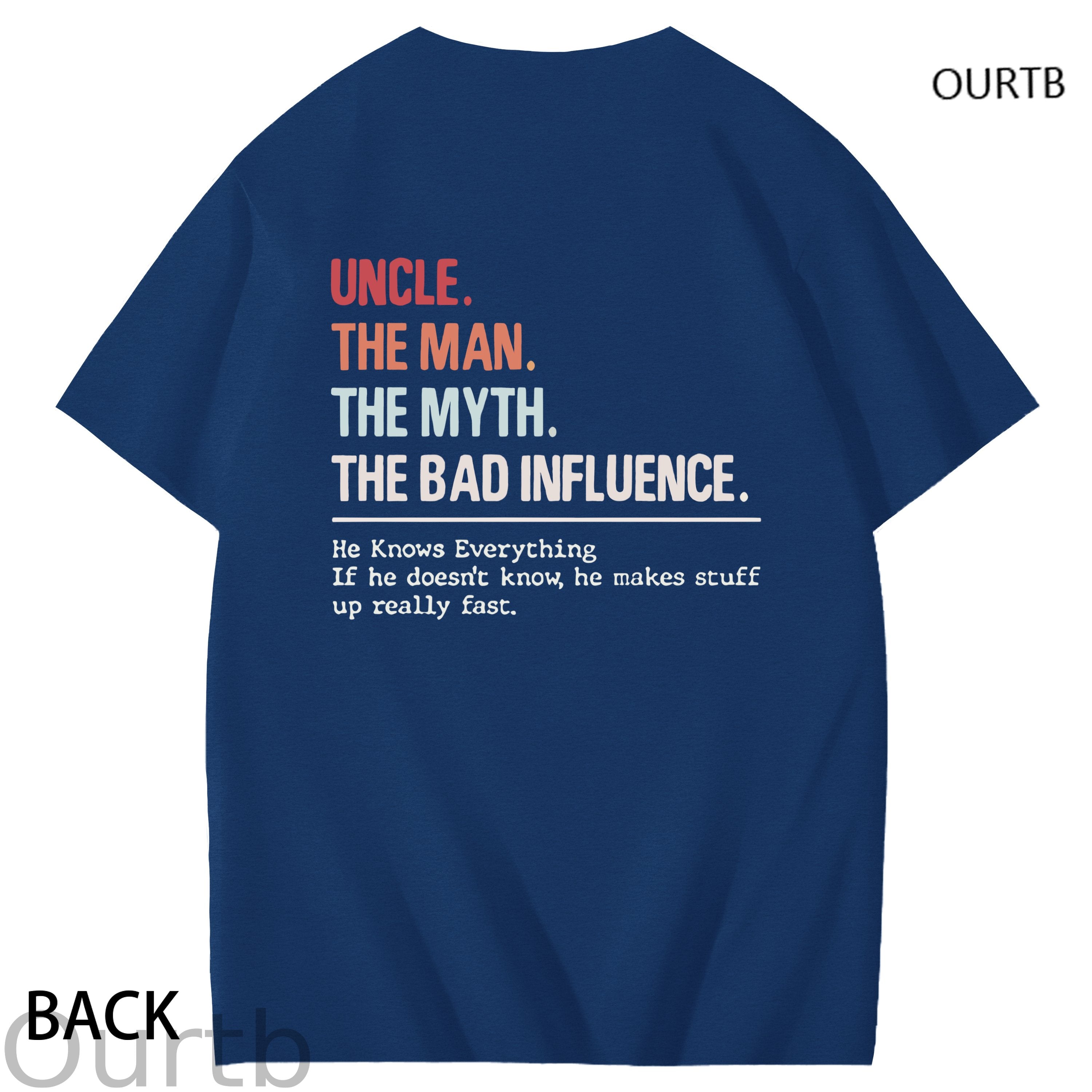 Uncle The Man The Myth The Bad Influence Cool Uncle Club Art Pattern Print T-Shirt