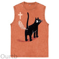 Funny Cat Easter Jesus Christ Cotton Sleeveless Tank Tops