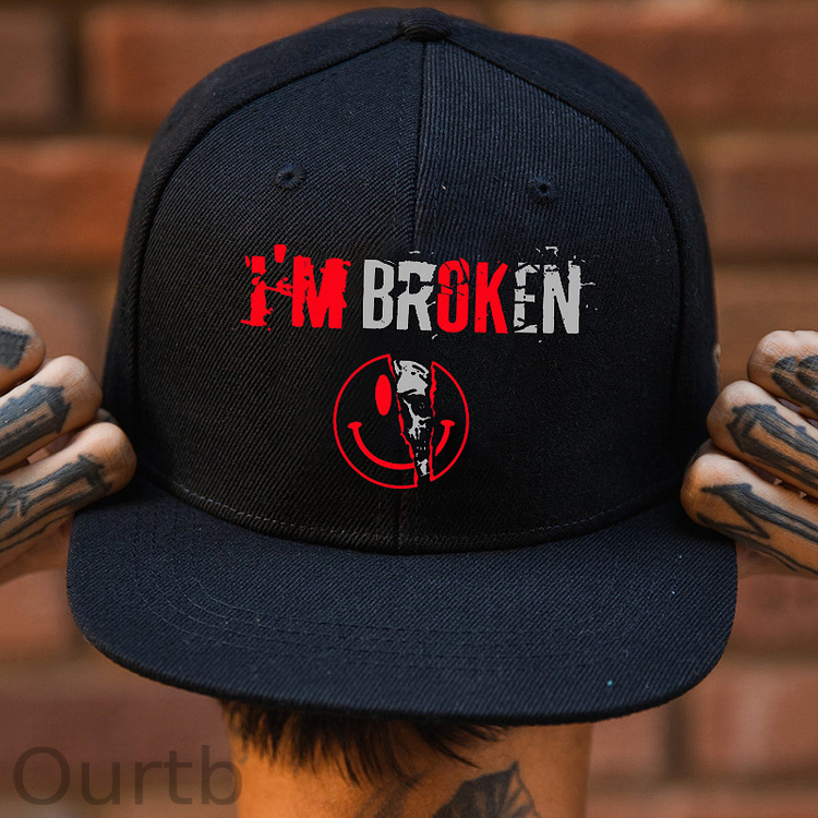 I'M BROKEN Black Fashion Cap