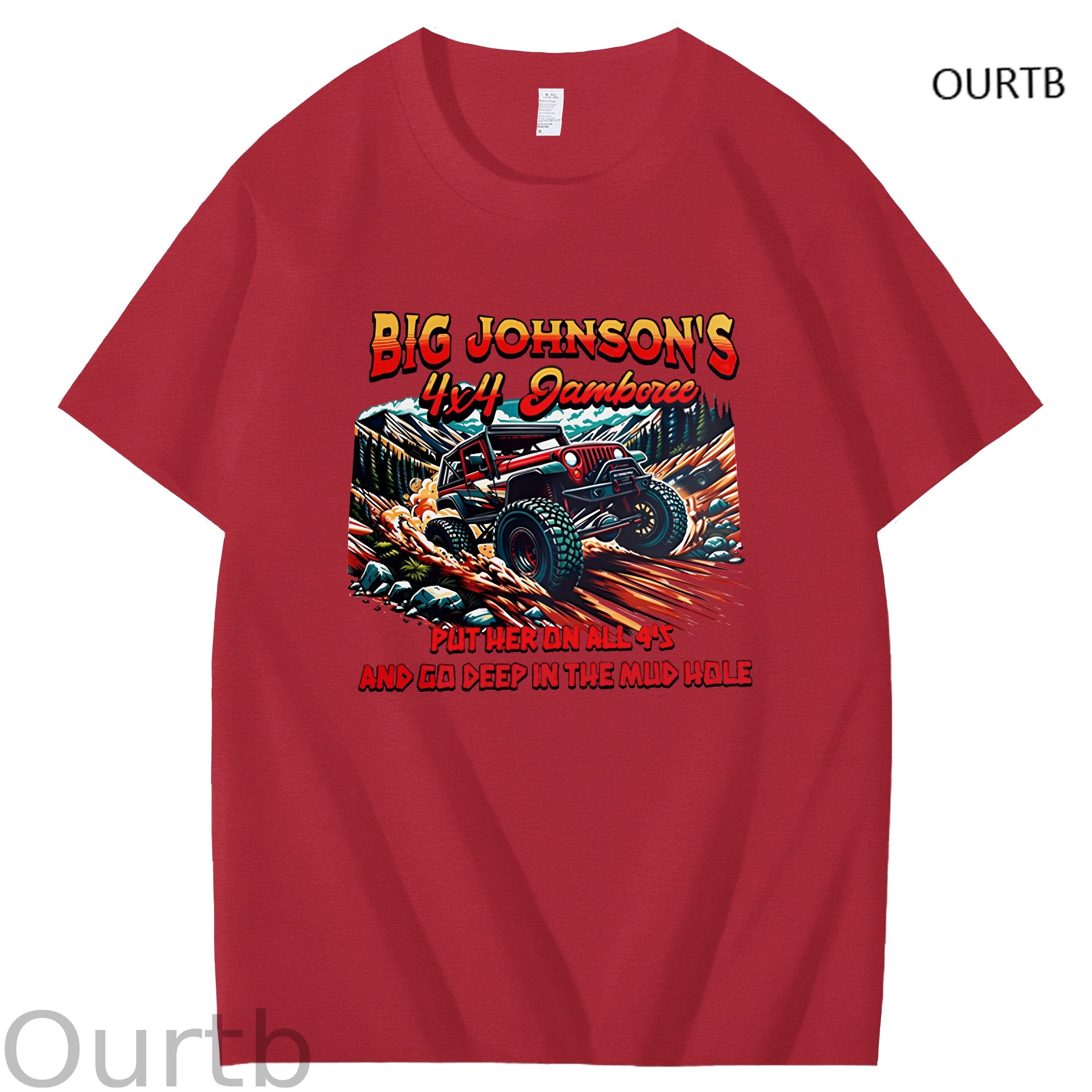 Big Johnson's Put Her On All 4's And Go Deep In The Mud Hole Art Pattern Print T-Shirt