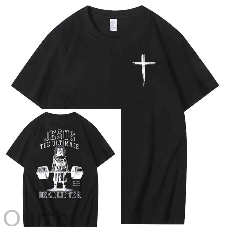 Jesus The Ultimate Pattern Printing Print Crew Neck T-Shirt