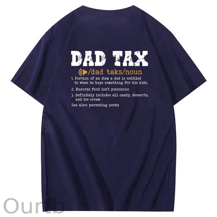 Dad Tax Parse Pattern Print 100%Cotton T-Shirt