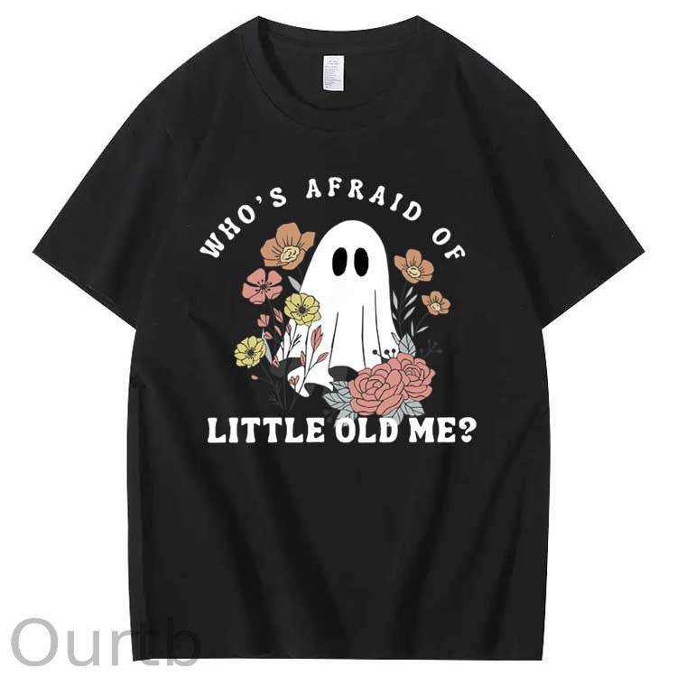 Halloween Who's  Afraid Of Little Old Me Pattern100% Cotton T-Shirt