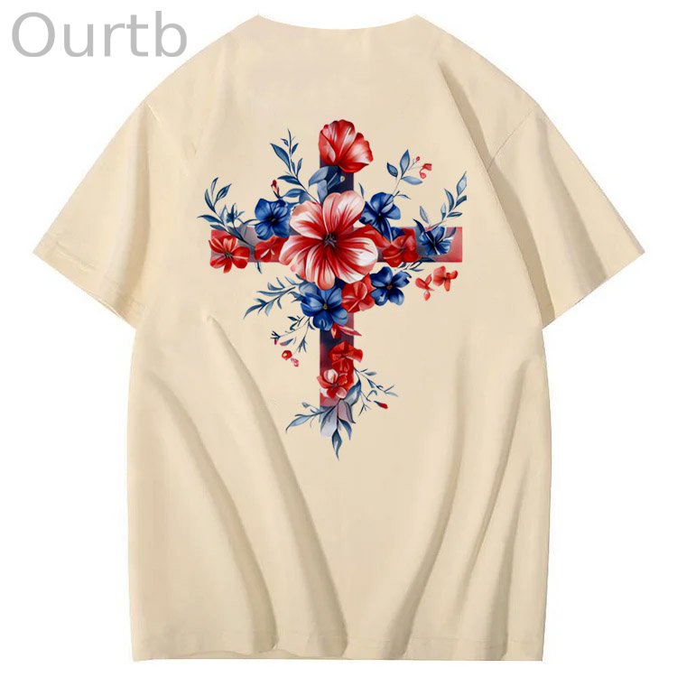 Independence Day America Needs Jesus  Pattern Print T-Shirt