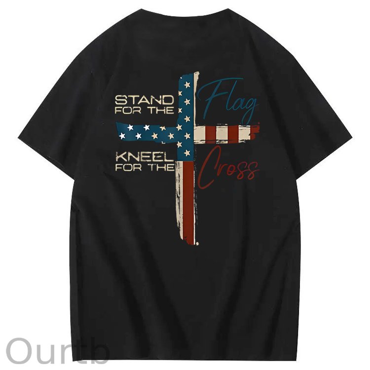 Stand For The Flag Kneel For The Cross 4th Of July T-Shirt