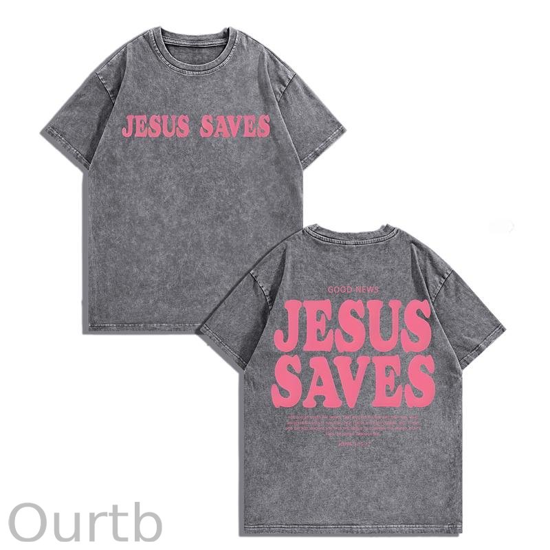 Jesus Saves Washed Cotton T-Shirt