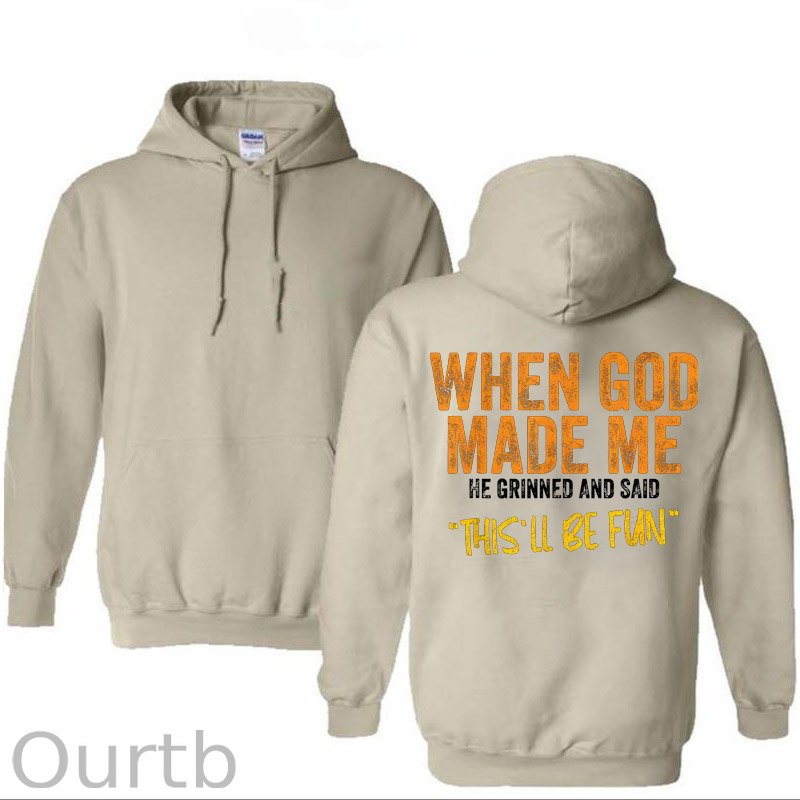 When God Made Me He Grinned And Said This'll Be Fun Pattern Classic Hoodie