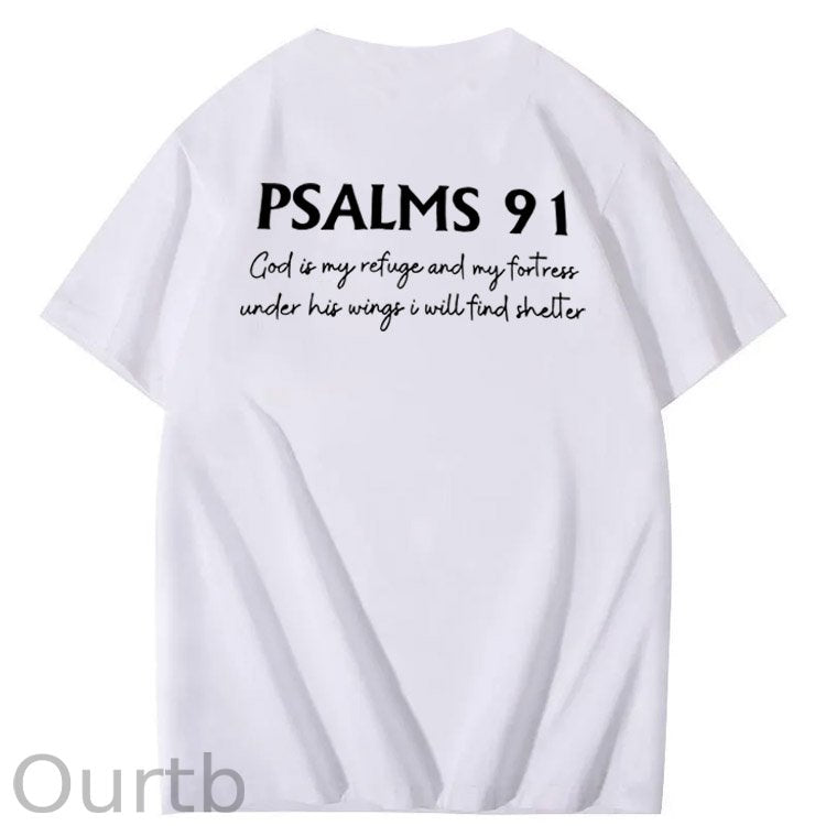 Psalms 91 Pattern 100&Cotton Print T-Shirt