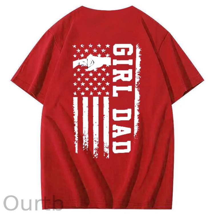 Girl Dad Pattern Print 100%Cotton T-Shirt