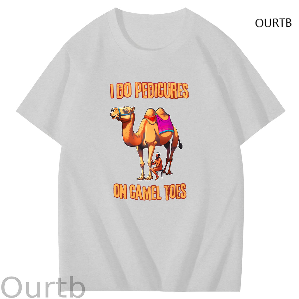 I Do Pedicures On Camel Tops Art Pattern Print T-Shirt