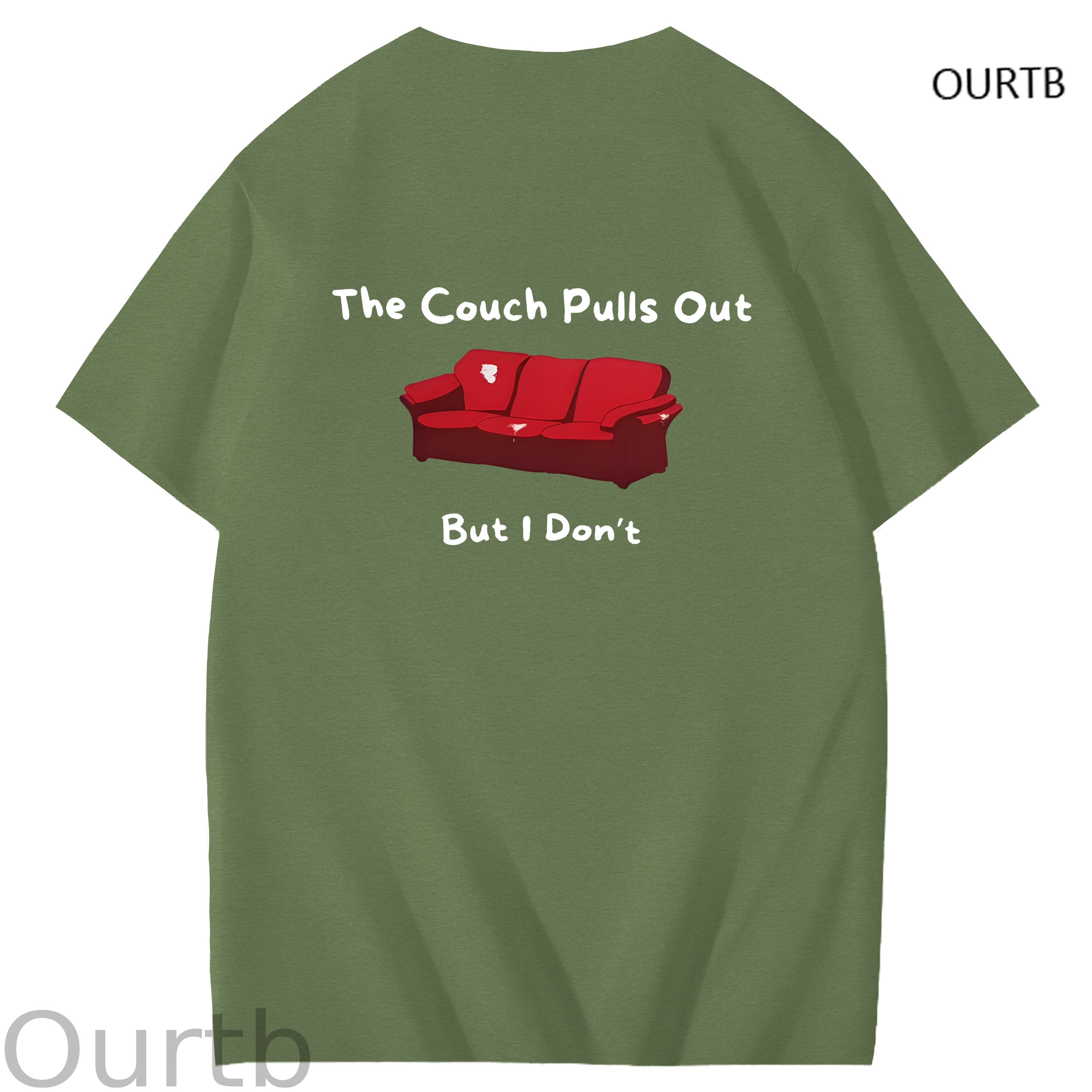 The Couch Pulls Out But I Don't Funny Adult Art Pattern Print T-Shirt