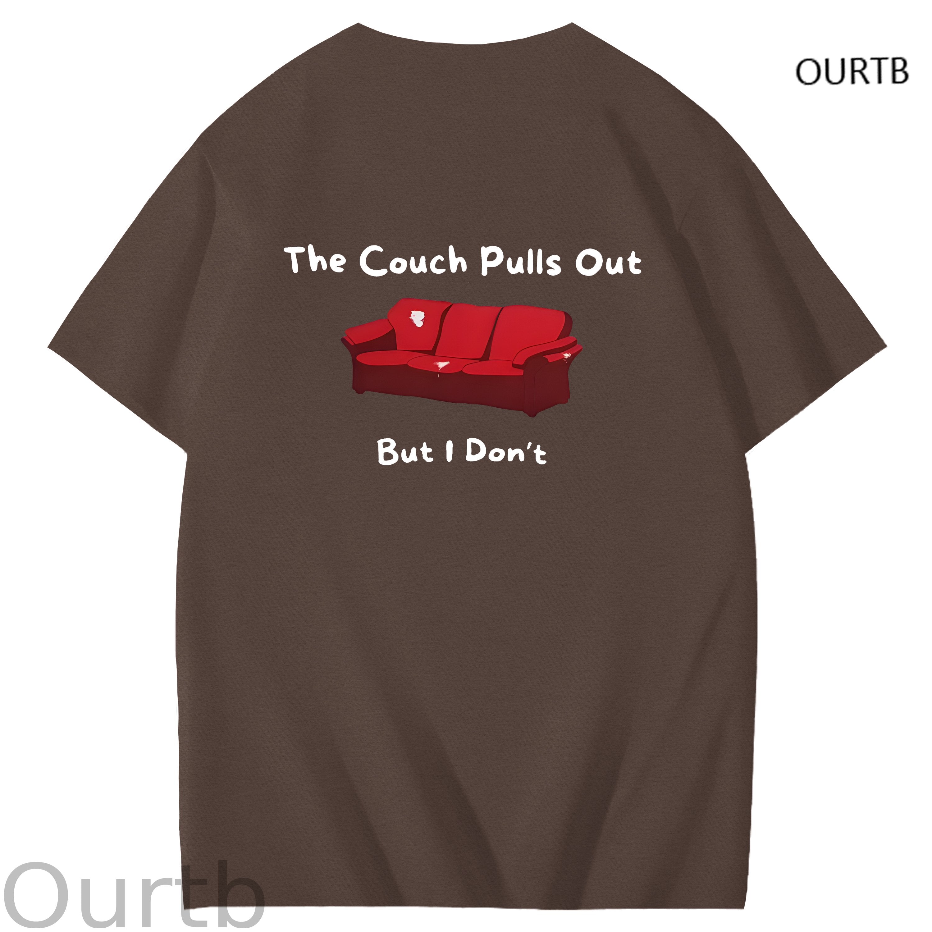 The Couch Pulls Out But I Don't Funny Adult Art Pattern Print T-Shirt