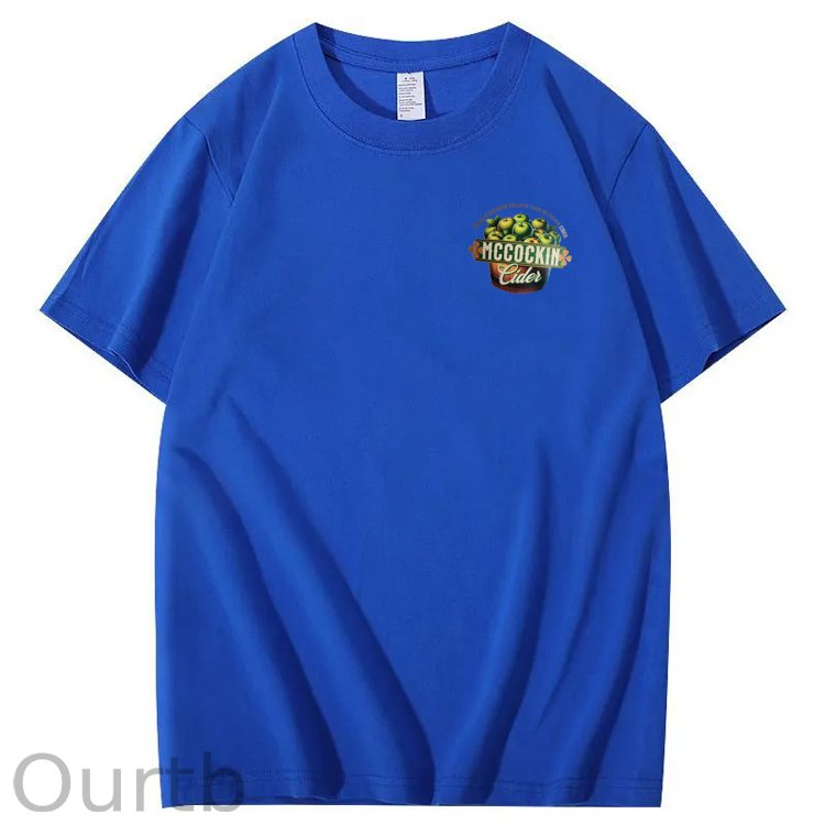 Mccuckin Cider Print Pattern Crew Neck T-Shirt