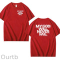 My God Will Never Fall Pattern 100% Cotton T-Shirt