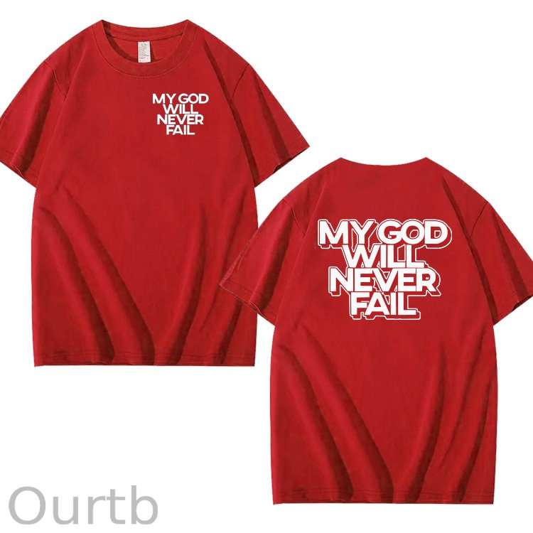 My God Will Never Fall Pattern 100% Cotton T-Shirt