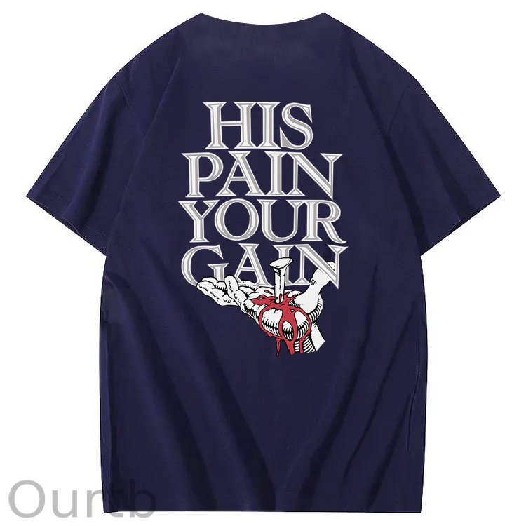 Vintage 1990s Lord's GYM His Pain Your Gain Jesus 100% Cotton T-Shirt