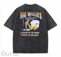 Big Willie's Washed And Distressed Craft Pint Pattern Crew Neck T-Shirt