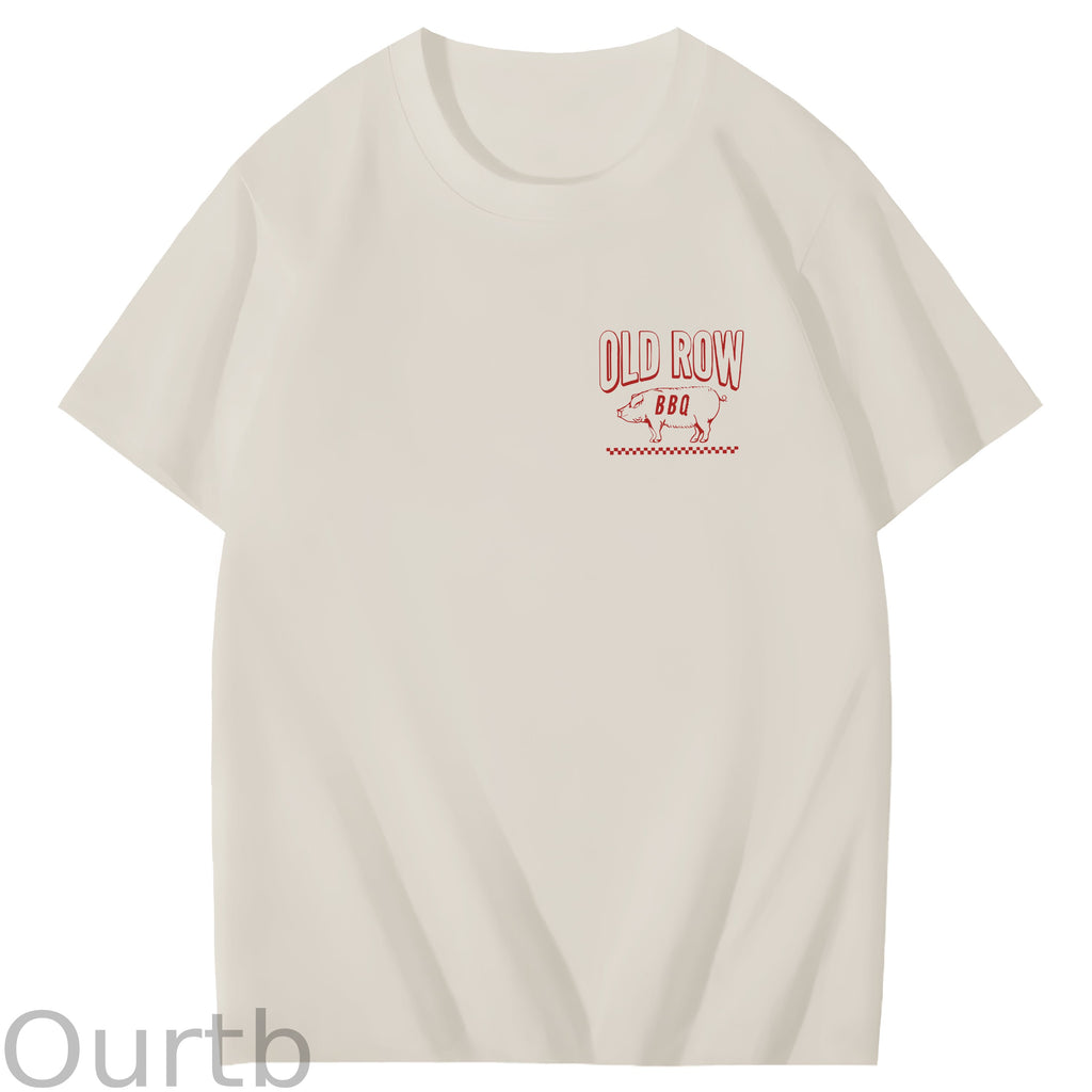 Old Row Smokin Meats And Clapping Cheeks Art Pattern Print T-Shirt