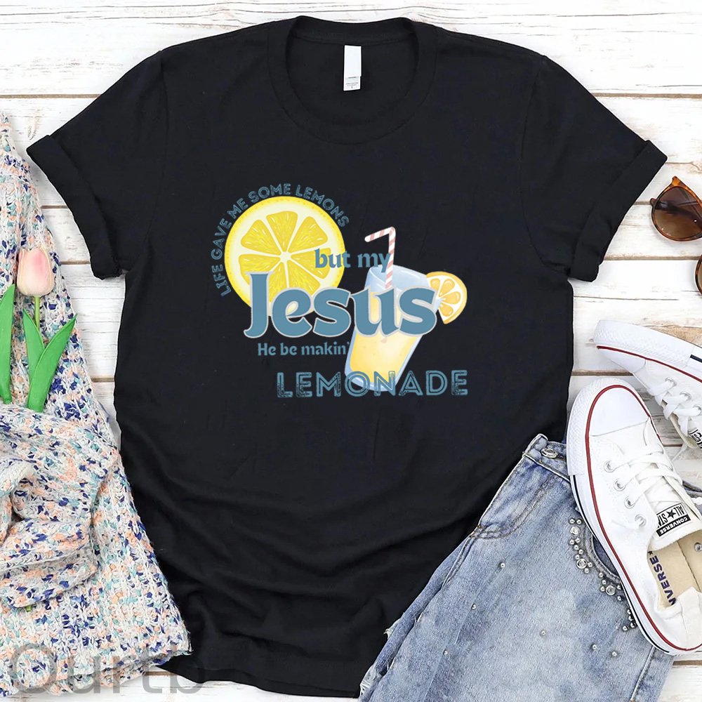 Women's Jesus Pattern Round-Neck T-Shirt