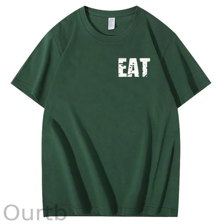 Eat Healthy Pattern  Print 100%Cotton T-Shirt