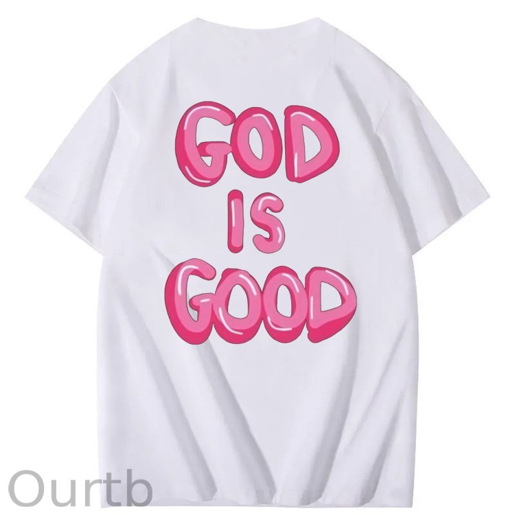 God Is Good Pattern  Print 100%Cotton T-Shirt