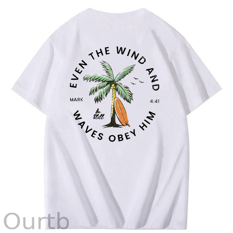 Be Still  Pattern Print 100%Cotton T-Shirt