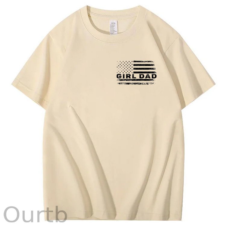 Girl Dad Pattern Print 100%Cotton T-Shirt