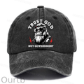 Trust God Not Government Washed Baseball Caps