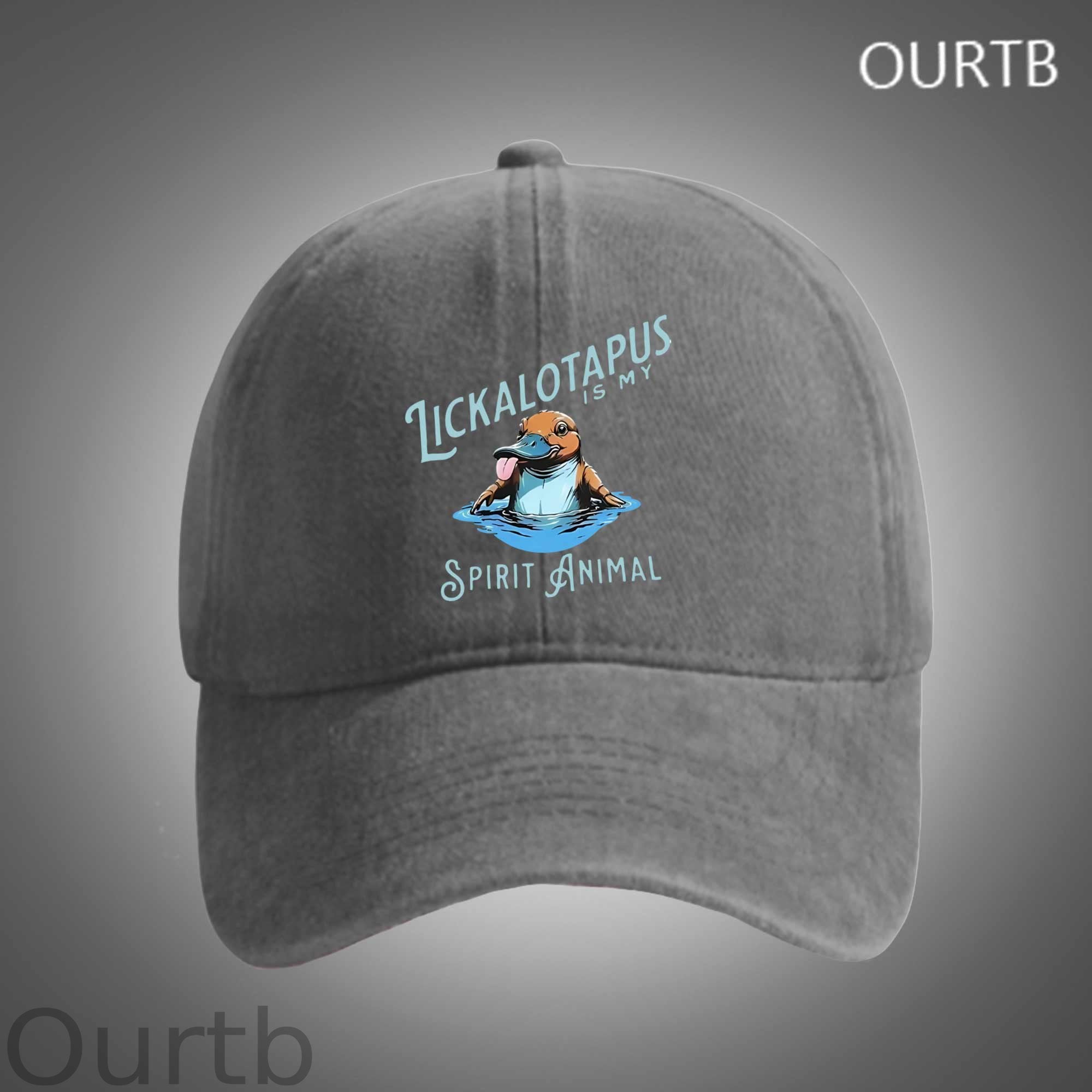 Lickalotapus Is My Spirit Animal Funny Art Print Unisex Distressed Cotton Washed Art Print Hat