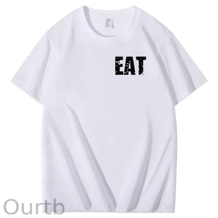 Eat Healthy Pattern  Print 100%Cotton T-Shirt