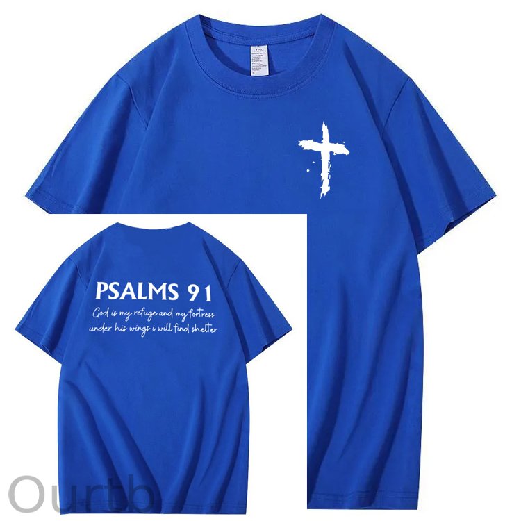 Psalms 91 Pattern 100&Cotton Print T-Shirt