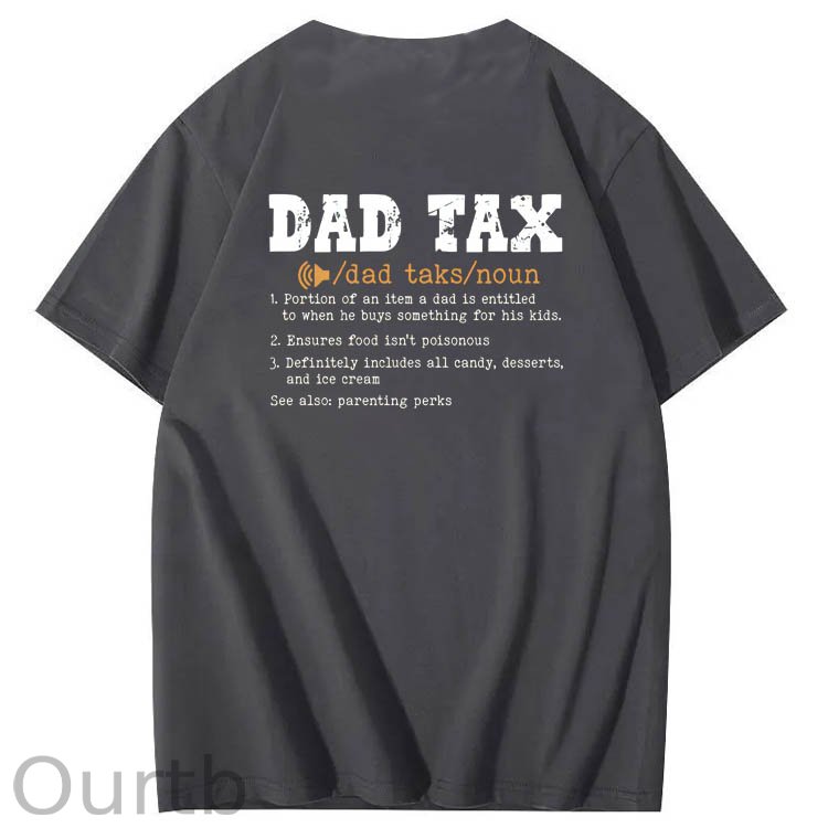 Dad Tax Parse Pattern Print 100%Cotton T-Shirt