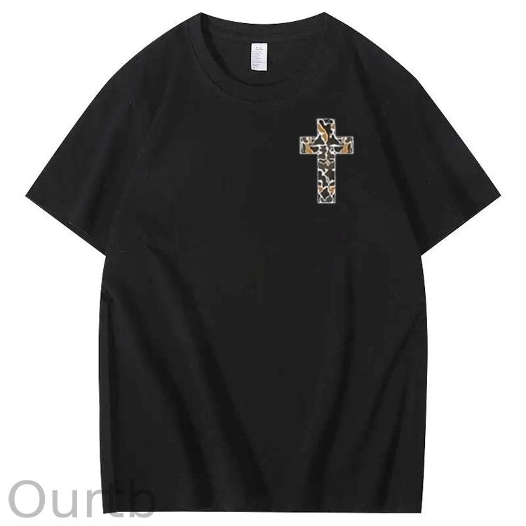 Can Do All Things Through Christ Cool Pattern Printing Print Crew Neck T-Shirt