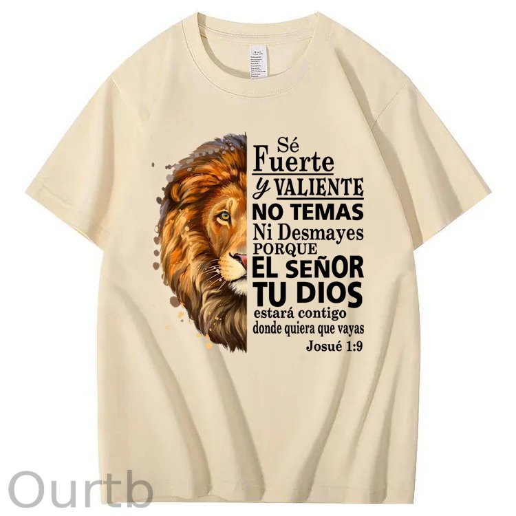 Valiente Josue 1:9 Spanish Christian Bible Verse 100% Cotton T-Shirt