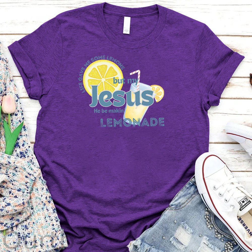 Women's Jesus Pattern Round-Neck T-Shirt
