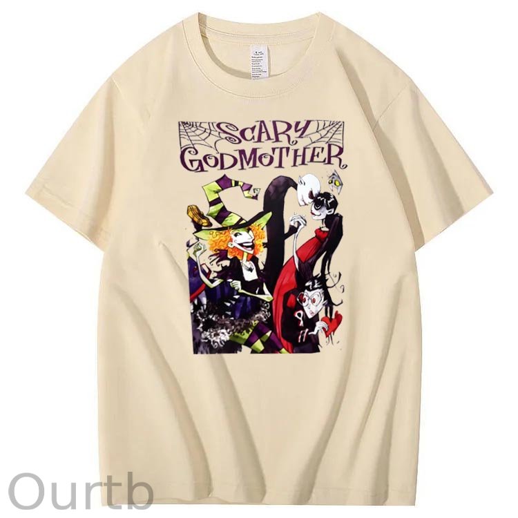 Scarry Godmother Funny Pattern  Print 100%Cotton T-Shirt