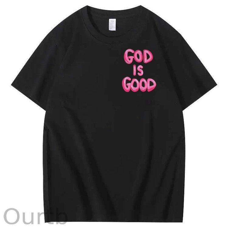 God Is Good Pattern  Print 100%Cotton T-Shirt