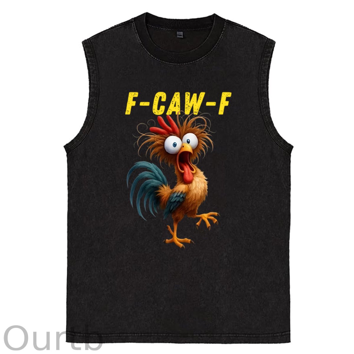 Jesus Made Me A Fisherman  Pattern Sleeveless Cotton Washed Printed Loose Vest