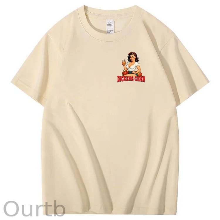 End Each Day With A  Dicknes Cider Pattern Print 100%Cotton T-Shirt