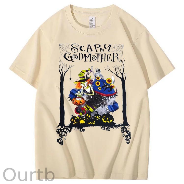 Scarry Godmother Pattern  Print 100%Cotton T-Shirt