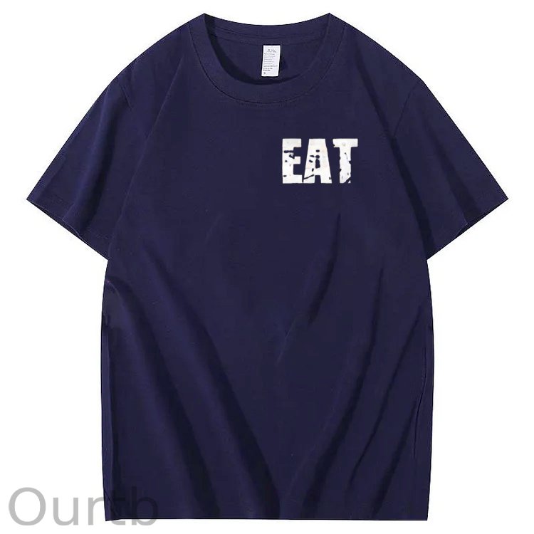 Eat Healthy Pattern  Print 100%Cotton T-Shirt