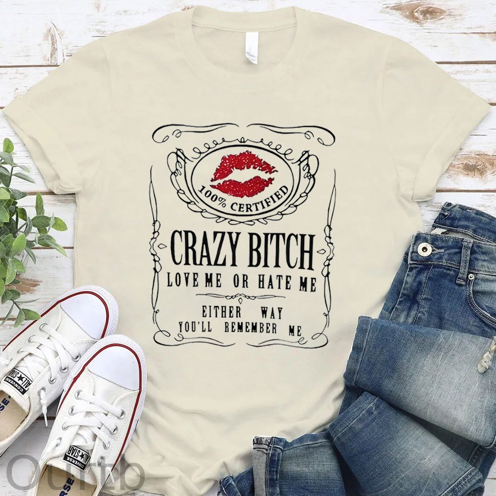 Crazy Bitches  Pattern Round-Neck T-Shirt