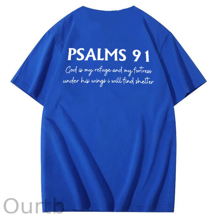 Psalms 91 Pattern 100&Cotton Print T-Shirt