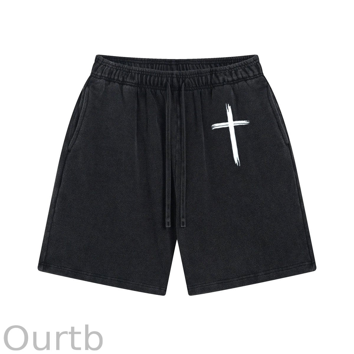 Cross Pattern Print Craft Shorts Pants