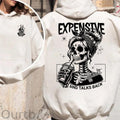 Expensive Difficult And Talks Back Sweatshirt, Trendy Front And Back Sweatshirt, Funny Women Hoodie,Sarcastic Wife Sweatshirt, Gift For Her