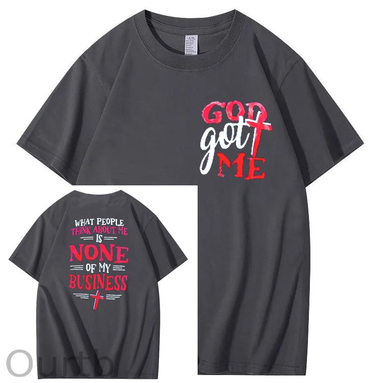 God Got Me Print Crew Neck T-Shirt