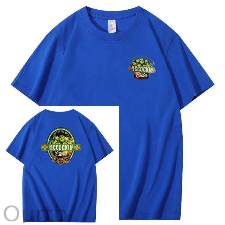 Mccuckin Cider Print Pattern Crew Neck T-Shirt
