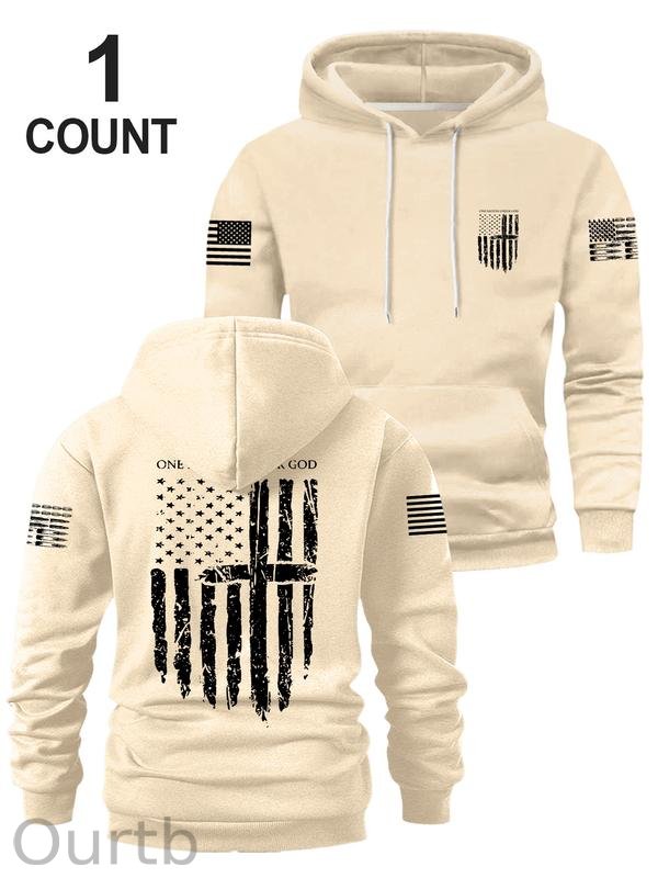 One Nation Under God Cotton Fleece Hooded Sweatshirt